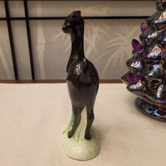 Retro 30s Creepy Halloween Long Neck Ceramic Cat Figurine - Picture 4 of 5